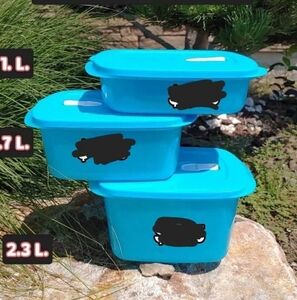 Aqua Blue Storage Container Trio